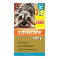 Advocate Antipulgas Econômico para Cães entre 4 e 10kg 3 bisnagas de 1,0ml cada